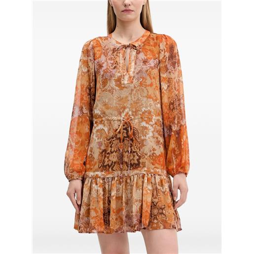 Desigual abito con collo lavallière - arancione