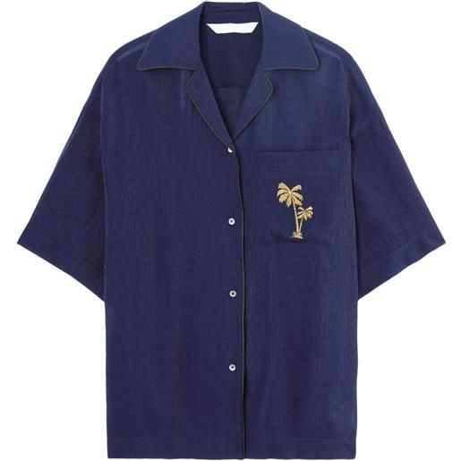 Palm Angels camicia con stampa - blu