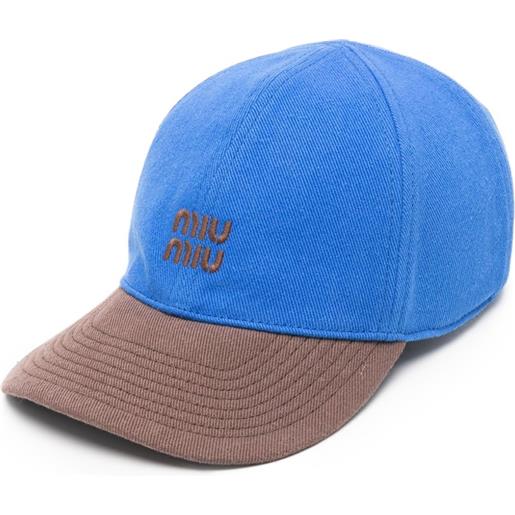 Miu Miu drill baseball cap - blu