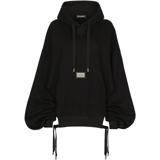 Dolce & Gabbana felpa oversize con cappuccio - nero