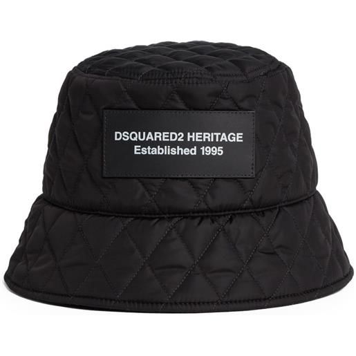 DSQUARED2 cappello bucket trapuntato - nero