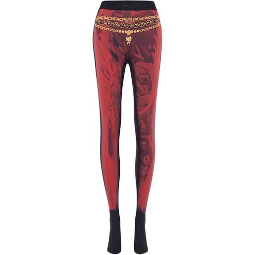 Marine Serre leggings con stampa - rosso