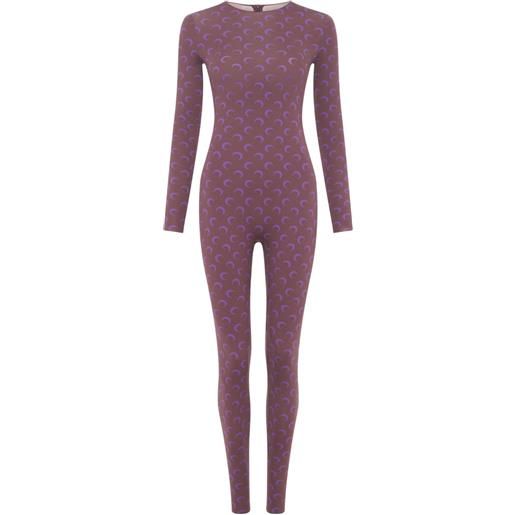 Marine Serre tuta intera con stampa luna - viola