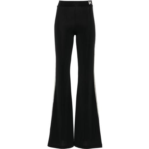 Palm Angels pantaloni svasati con ricamo - nero