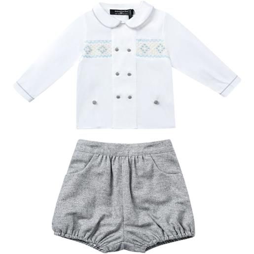 Moustache set shorts con vita arricciata - grigio