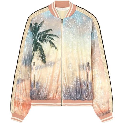 Palm Angels bomber sunrise palm - blu