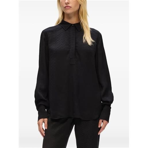 Karl Lagerfeld blusa con effetto jacquard - nero