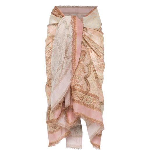 ZIMMERMANN pareo in cotone con stampa - marrone