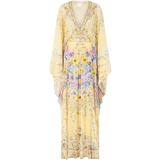 Camilla abito lungo darling buds con scollo a v - giallo