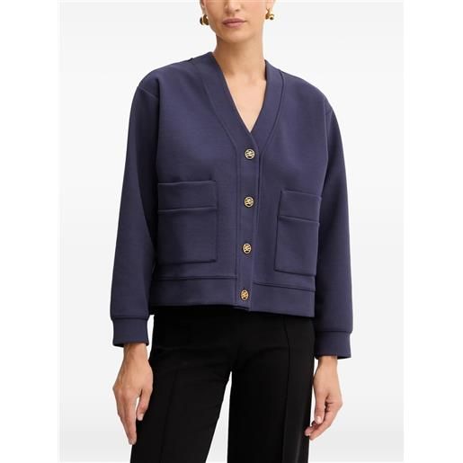 Karl Lagerfeld giacca crop in jersey - blu
