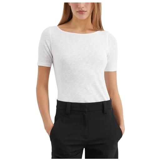 Marc O'Polo marc oߴpolo donna t-shirt in cotone bio con scollo a barca, blu (manic midnight), m