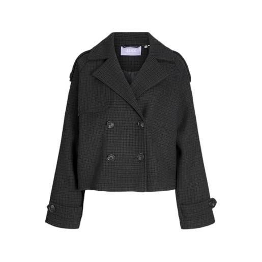 JJXX jxelle carlie short trenchcoat otw sn trench corto, grigio scuro mélange, s donna