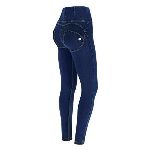 Freddy wrup1hc002 leggings, blu (jeans scuro/cuciture gialle j0y), 36 (taglia produttore: s) donna