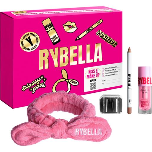 RYBELLA set kiss & make up lip oil 4.6ml + lip pencil 1.1g + temperamatite doppio+ fascia per capelli