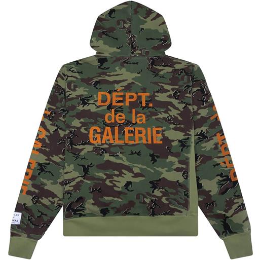 GALLERY DEPT. felpa con stampa e cappuccio - verde