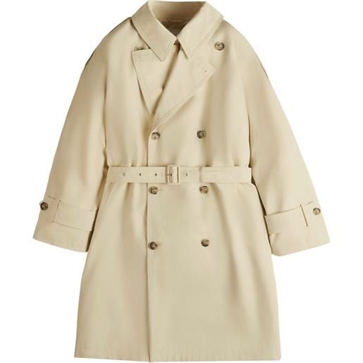 Tod's trench con dettaglio in pelle - toni neutri