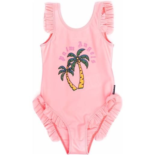 Palm Angels Kids costume intero con logo - rosa