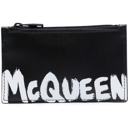 Alexander McQueen portafoglio con stampa - nero
