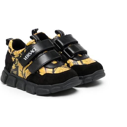 Versace Kids sneakers con stampa barocca - nero