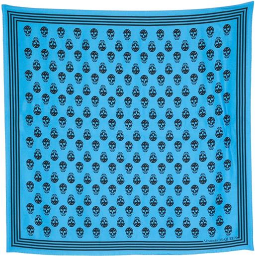 Alexander McQueen foulard biker skull - blu