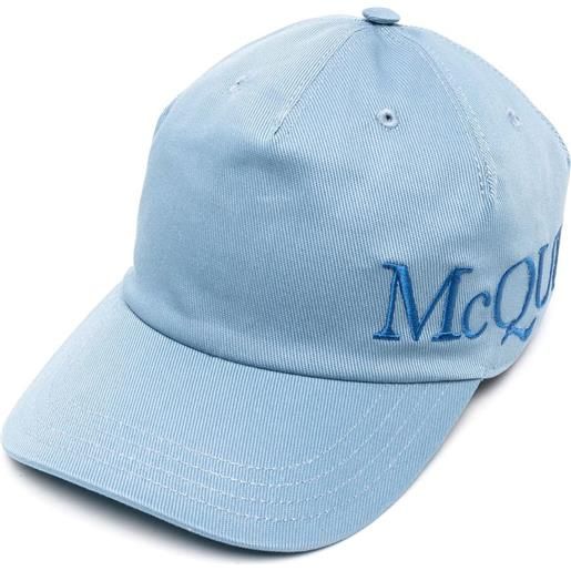 Alexander McQueen cappello da baseball con ricamo - blu