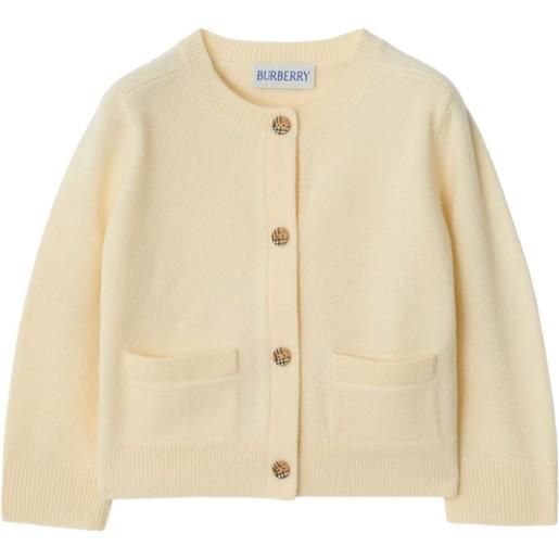 Burberry Kids cardigan con applicazione - toni neutri
