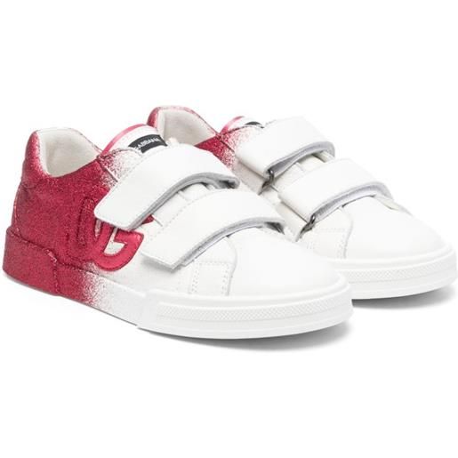 Dolce & Gabbana Kids sneakers maiolica con glitter - bianco