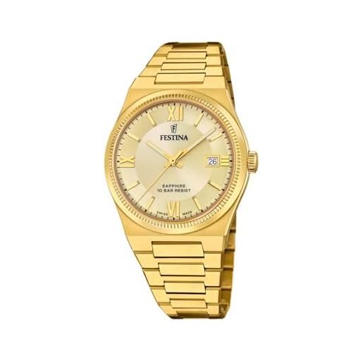 Festina Swiss Made bianco cinturino in pelle uomo F20016/1
