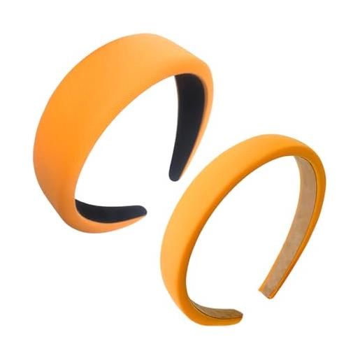 OAOSDH 2 pezzi banche arancioni, semplici fasce per la testa a colori solidi, fasce di testa alla moda classica per donne, accessori per acconciature per abbigliamento. 