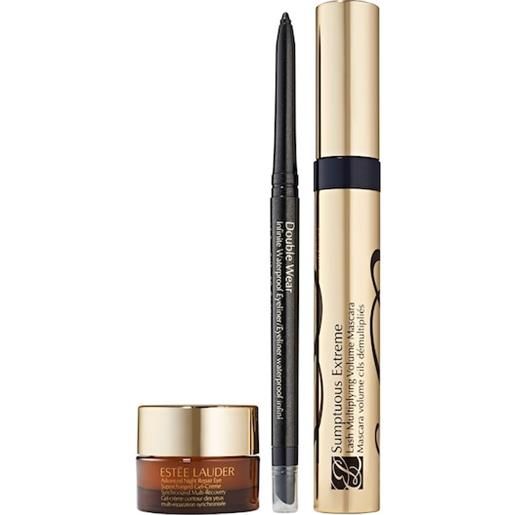 Estée Lauder estee-lauder trucco trucco-occhi. Next level lashes 1 sumptuous extreme mascara 8 ml + 1 anr eye supercharged gel crème 5 ml + 1 double wear infinite waterproof eyeliner 1 stk. (42,95 € / 1 pz. )