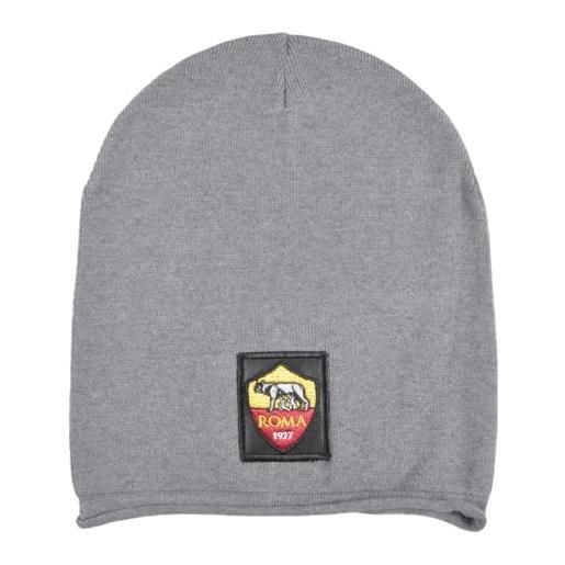 AS Roma Cappello Skipper Ufficiale In Lana - Nero/Arancio Con Ricamo 3D, Taglia Unica