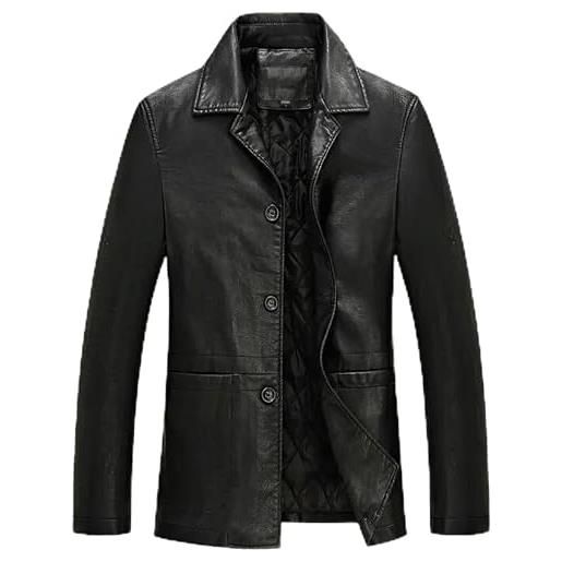 Sumairah giacche di cuoio morbide del rivestimento del cuoio genuino dei cappotti di affari degli uomini, nero - vera pelle, xl