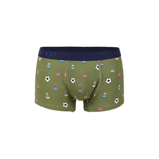 Gallo boxer intimo uomo verde fantasia gioco calcio