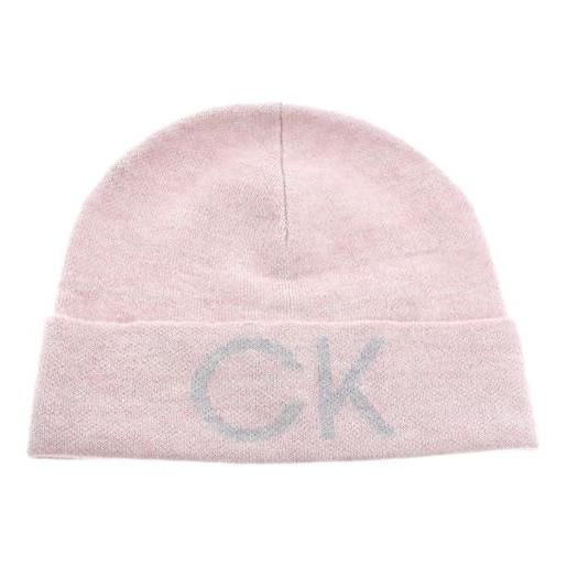 Calvin Klein elevated monogram beanie k60k609972 cappello in maglia, rosa (spring rose), os donna