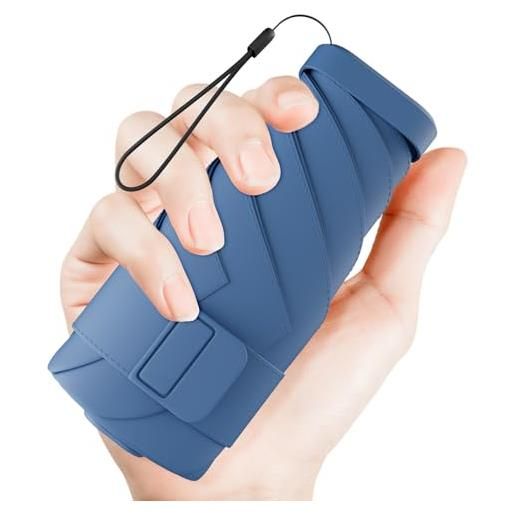 Moorrlii mini ombrello pieghevole da viaggio per borsetta, upf 50+, protezione dai raggi uv e dal vento, design compatto e leggero, si adatta in tasca o in borsa, ombrello portatile per pendolari, per uomini