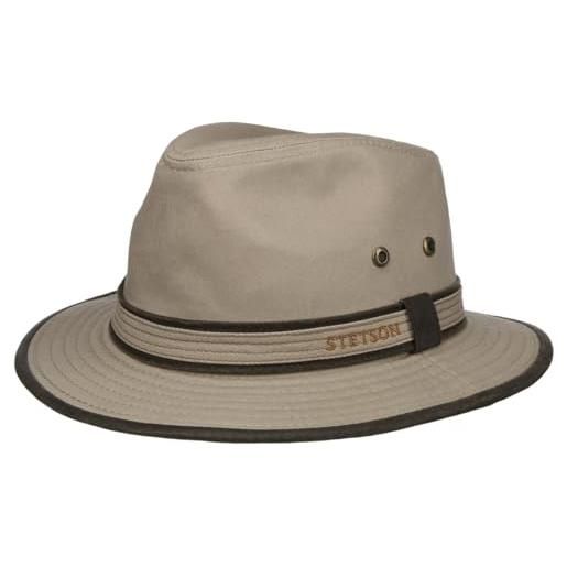 Stetson cappello anti uv ava cotton donna/uomo - in cotone estivo traveller con pistagna primavera/estate estate - xxl (62-63 cm) beige