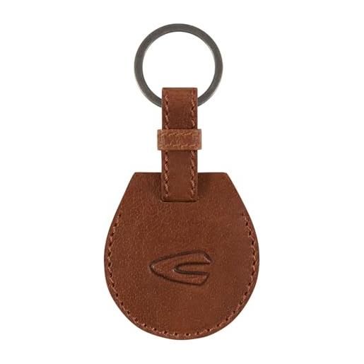 camel active portachiavi rfid da uomo field in pelle, misura piccola, colore: marrone cognac