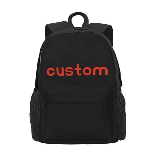 XEDLIY zaino classico personalizzato da esterno per studenti e ufficio zainetto da giorno per uomo e donna borsa a spalla per laptop custom, 16 inches