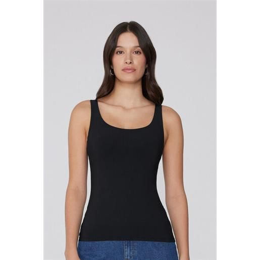 Tezenis canotta spalla larga natural lifting 2 in 1 donna nero
