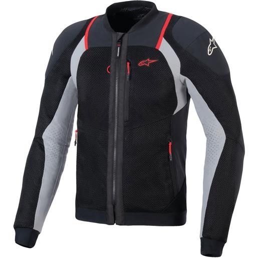 Alpinestars giacca da moto Alpinestars troop-air pro nero-grigio chiaro-rosso, l
