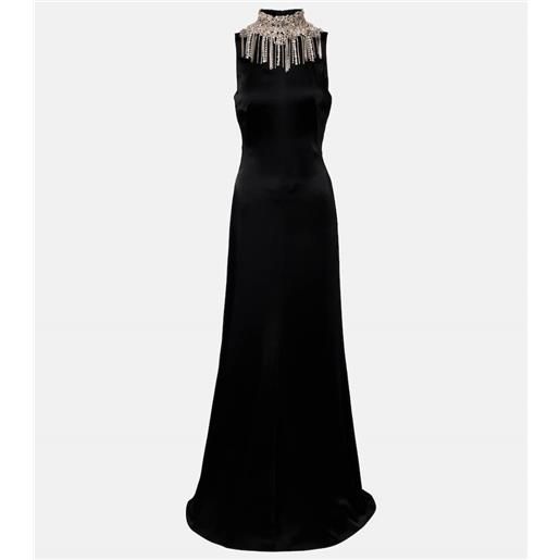 McQueen abito lungo con cristalli