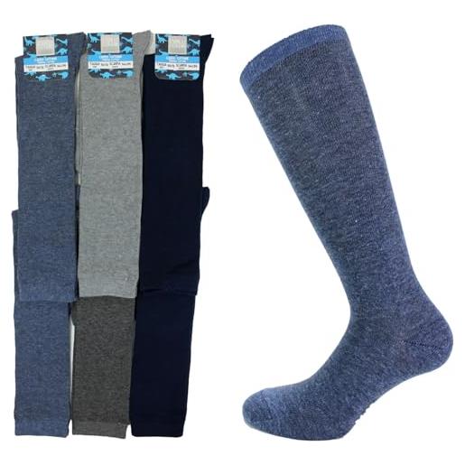 Enrico Coveri 6 paia calze lunghe bimbo calzino ragazzo caldo cotone bl1ass (it, numero, 34, 39, regular, multicolore)