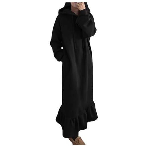 tinetill abito invernale donna taglie forti abito pullover caldo con cappuccio abito lungo foderato in pile felpa con cappuccio a maniche lunghe felpa lunga ampia abbigliamento per il tempo libero