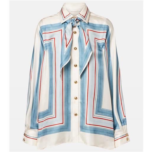 Zimmermann camicia in seta a righe con foulard