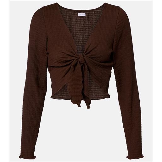 Jade Swim top cropped dania trasparente