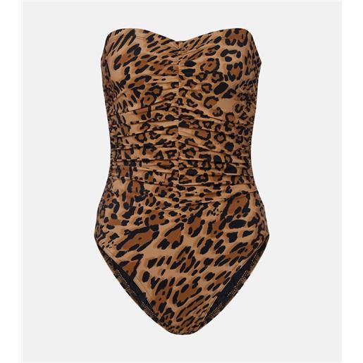 Karla Colletto costume intero senza spalline con stampa leopardata