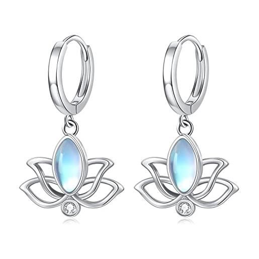 Yumilok Jewelry - Orecchini a cerchio in argento Sterling 925 con stella a spirale