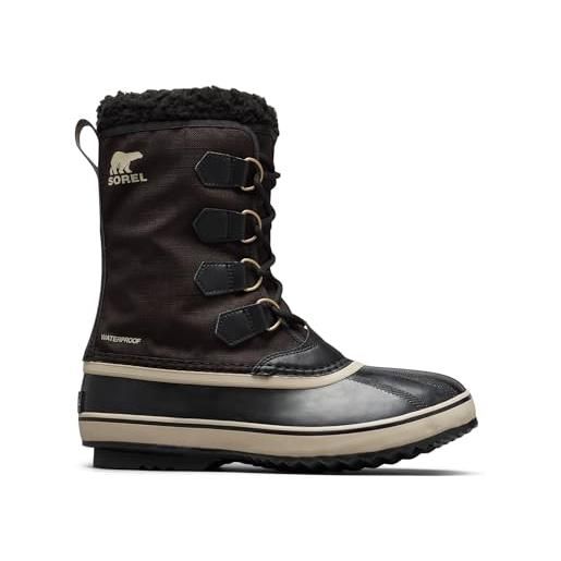Sorel 1964 pac nylon wp, stivali da neve impermeabili, uomo, black/ancient fossil 2024/2025, 42 eu