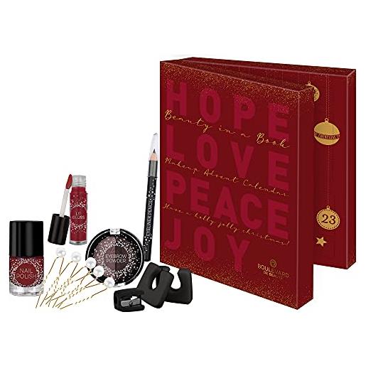 Boulevard de Beauté - calendario dell'avvento cosmetico "bellezza in un libro", 24 sorprese trucco, per occhi, labbra e viso, in elegante scatola, ottima idea regalo per ragazze e donne