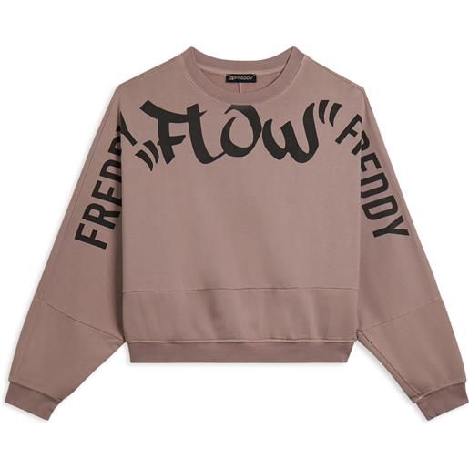 Freddy felpa oversize cropped con maxi stampa flow